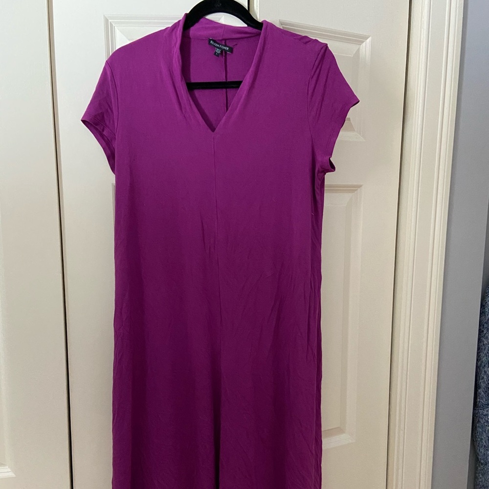Eileen Fisher Purple Short Sleeve Dress